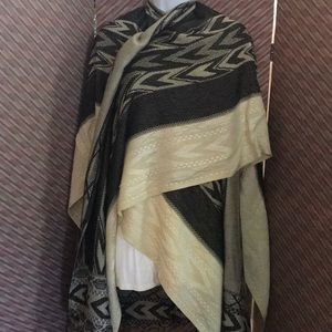 Black, Tan and White Wrap/Oversize Scarf